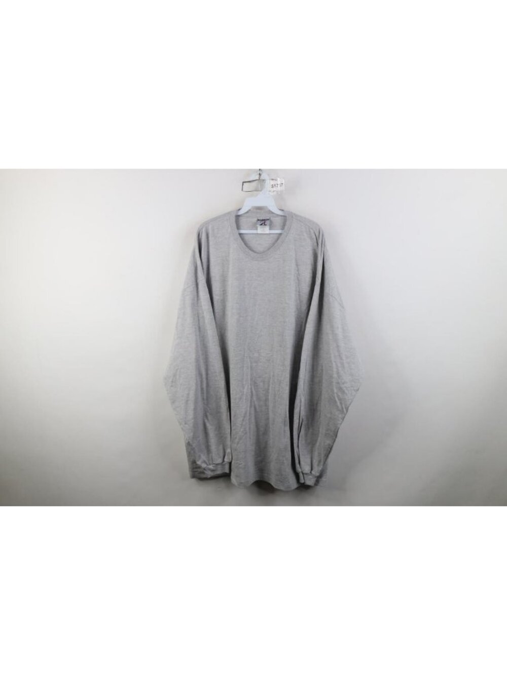 Vintage 90s Streetwear Mens 3XL Blank Heavy Long Sleeve T-Shirt Heather Gray